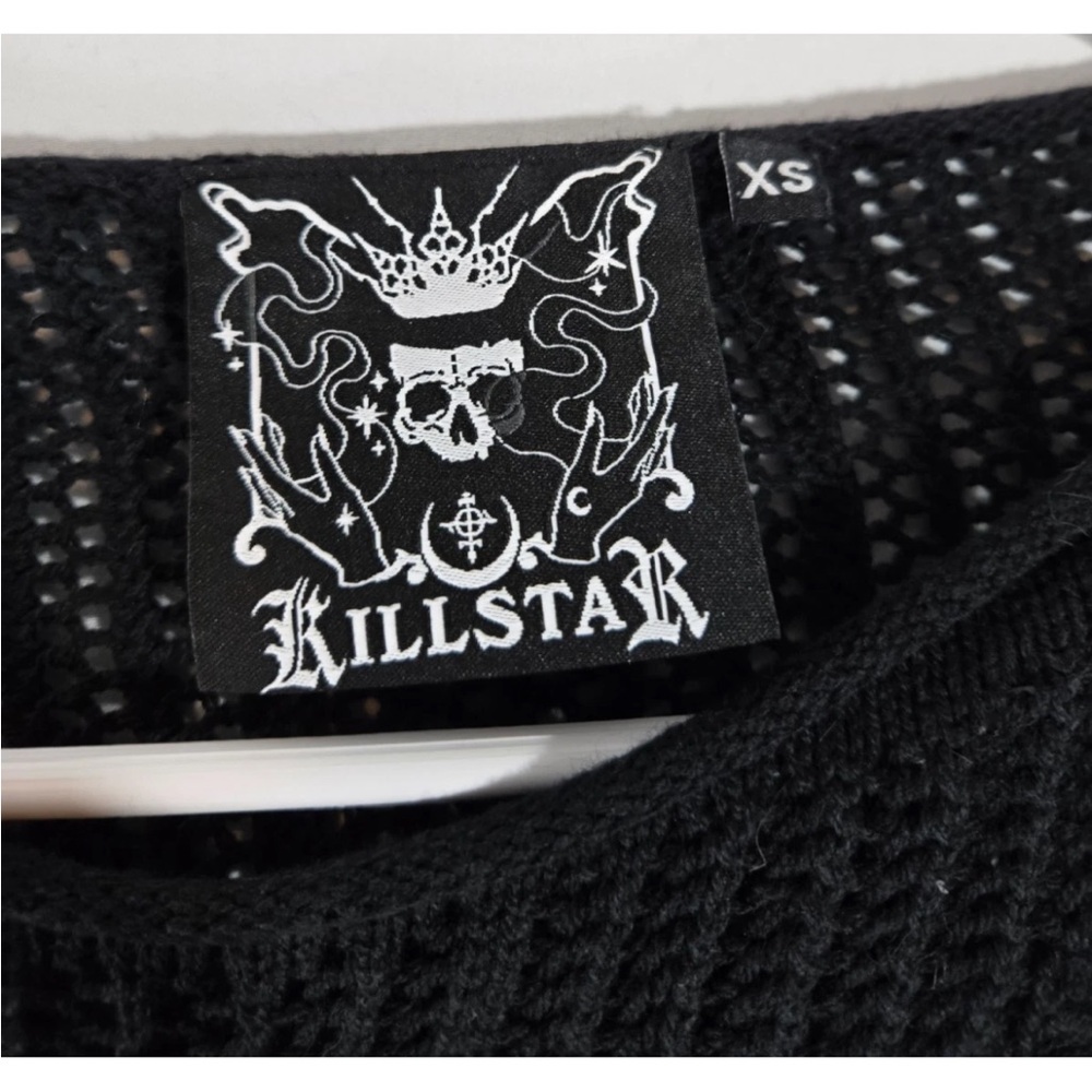 ❌Sold ❌ Killstar Black Distressed Knit Sweater XS - Picture 6 of 6